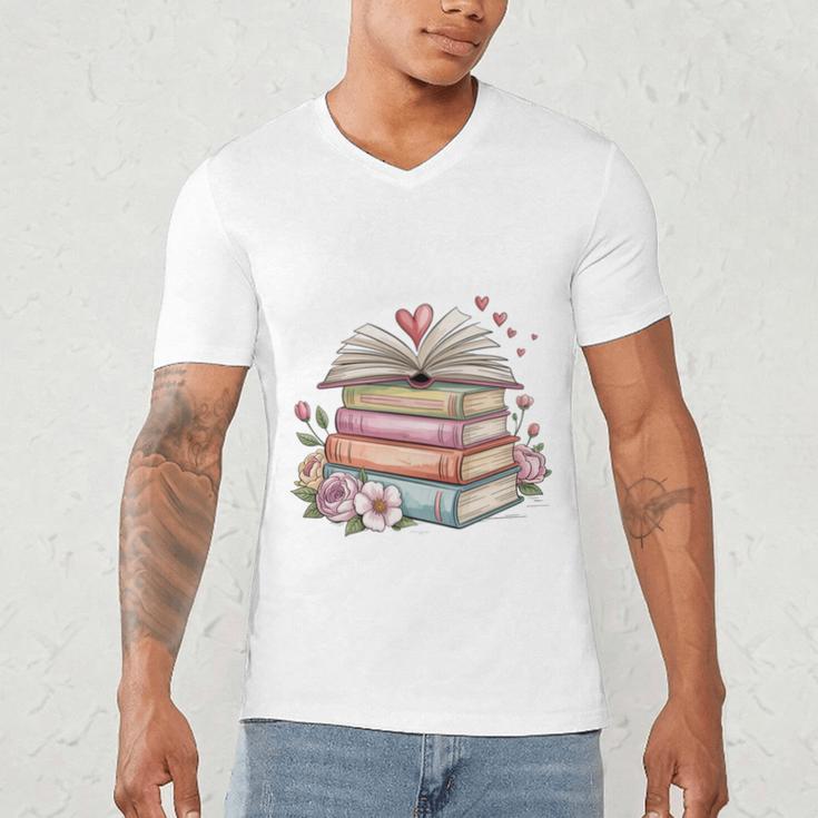 All Booked For Valentines Book Lover Romance Men's V-Neck T-Shirt
