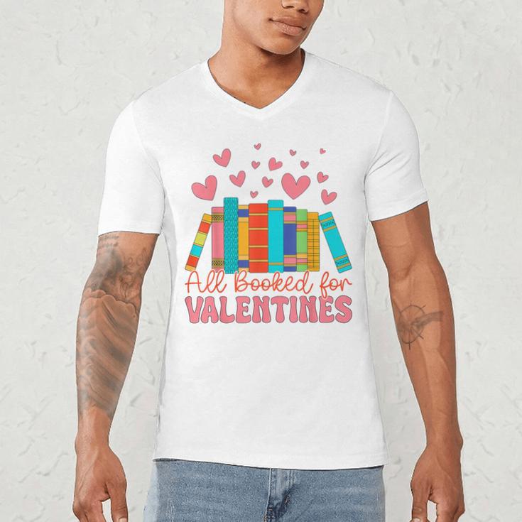All Booked For Valentines Book Lover Valentine's Day Men's V-Neck T-Shirt All Booked For Valentines Book Lover Valentine's Day Men's V-Neck T-Shirt