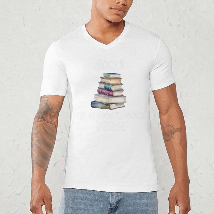 Books The Original Handheld Device Book Librarian Premium Men's V-Neck T-Shirt Books The Original Handheld Device Book Librarian Premium Men's V-Neck T-Shirt