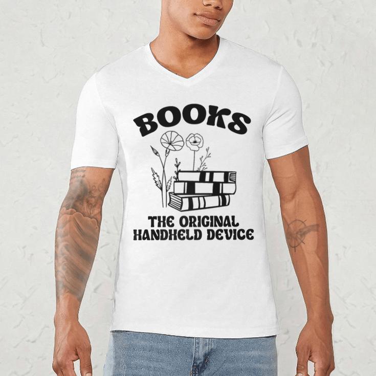 Books The Original Handheld Device Book Lover Premium Men's V-Neck T-Shirt