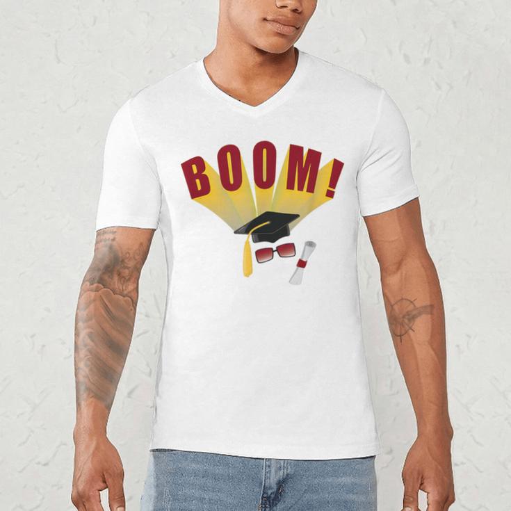 Boom Graduation Hat And Diploma For Proud Graduate Men's V-Neck T-Shirt