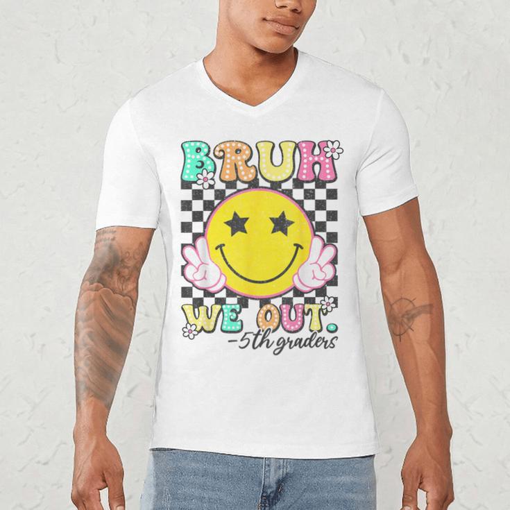 Bruh We Out 5th Graders Fifth Grade Graduation Class 2025 Men's V-Neck T-Shirt