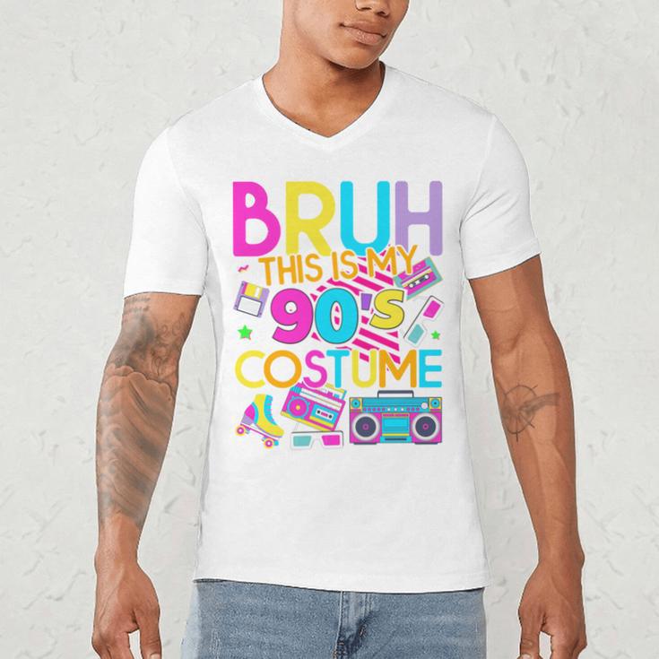 Bruh This Is My 90's Costume Nostalgia Mixtape 1990s Party Men's V-Neck T-Shirt
