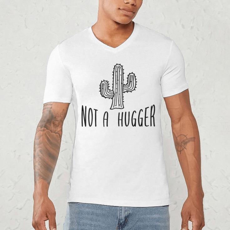Cactus Not A Hugger Homebody Introvert Raglan Baseball Tee Men's V-Neck T-Shirt