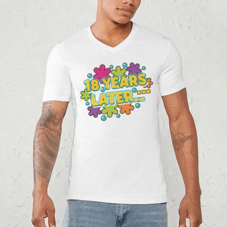 Cartoons Retro 18 Years Later Groovy Pop Art Nostalgia Men's V-Neck T-Shirt
