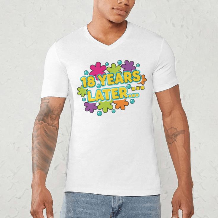 Cartoons Retro 18 Years Later Groovy Pop Art Nostalgia Premium Tri-Blend Men's V-Neck T-Shirt