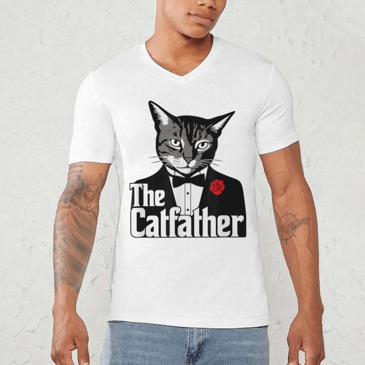 The Cat Father Cool Cat Dad Cat Lovers Men's V-Neck T-Shirt