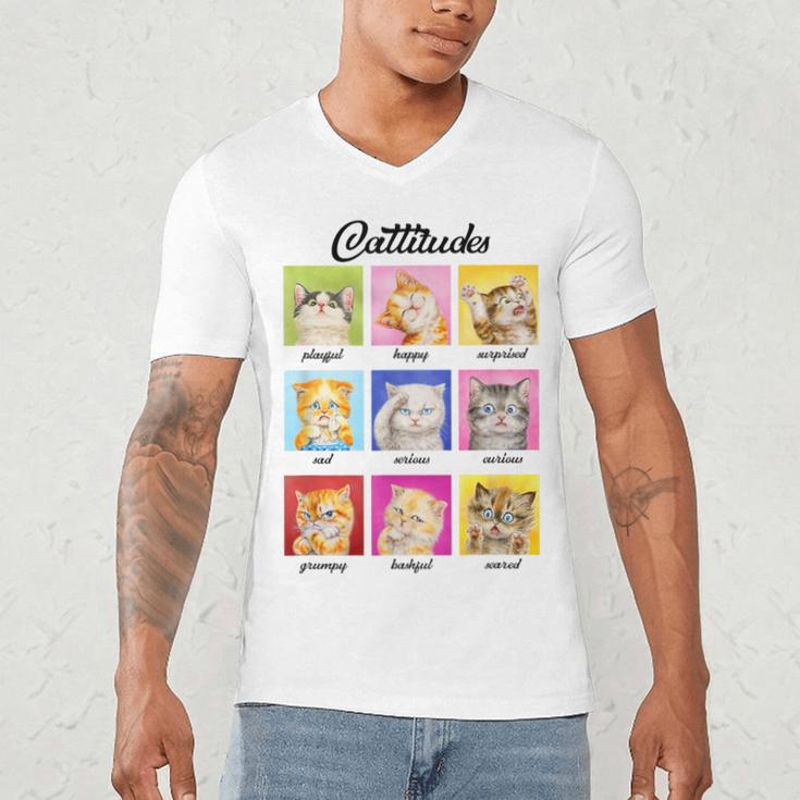 Cat Lover Cat Mom Cat Dad Crazy Cat Lady Cattitudes Men's V-Neck T-Shirt Cat Lover Cat Mom Cat Dad Crazy Cat Lady Cattitudes Men's V-Neck T-Shirt