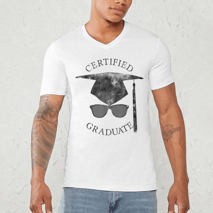 Certified Graduate Vintage Mortarboard Graduation Men's V-Neck T-Shirt