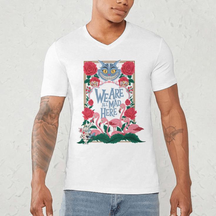Cheshire Cat Alice In Wonderland Vintage Book Premium Men's V-Neck T-Shirt