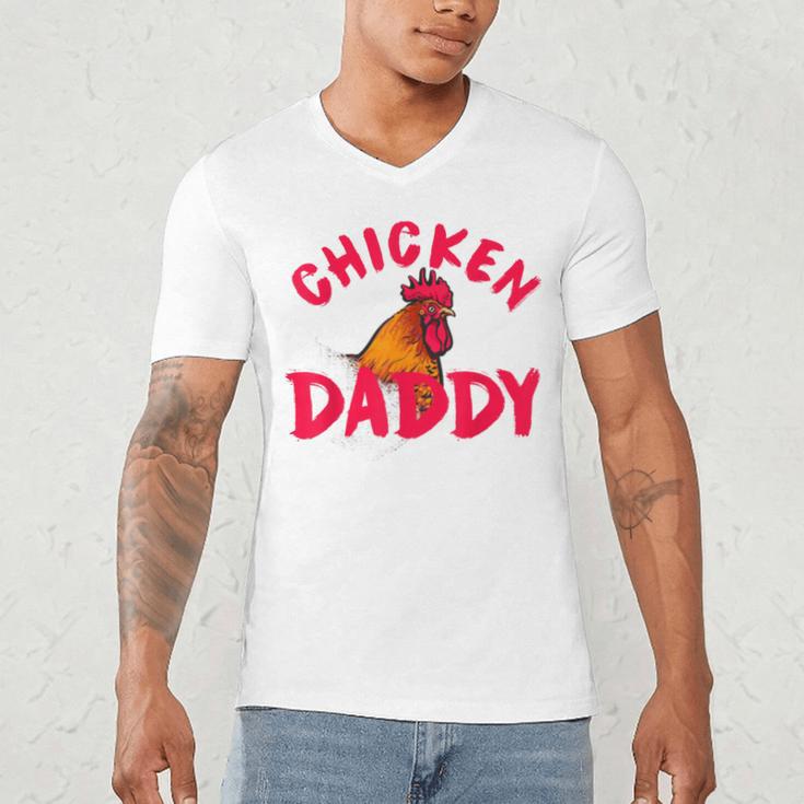 Chicken Dad Rooster Daddy Farmer Men's V-Neck T-Shirt