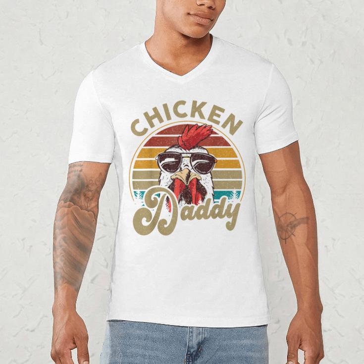 Chicken-Shirt Rooster Daddy Vintage Farmer Dad Father Men's V-Neck T-Shirt