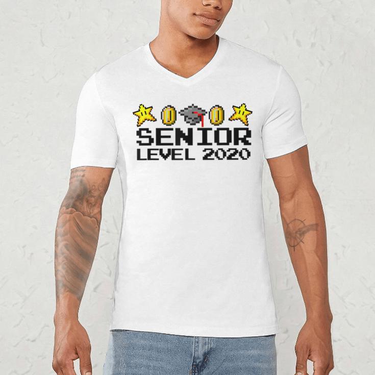 Class Of 2020 Senior Retro Video Game Graduation Gamer Men's V-Neck T-Shirt