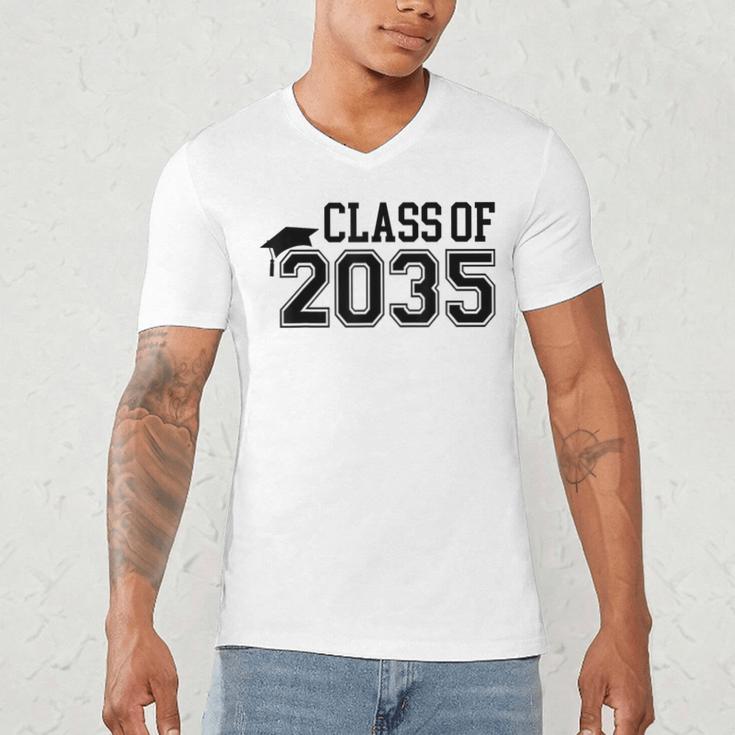 Class Of 2035 First Day Of School Graduation Men's V-Neck T-Shirt