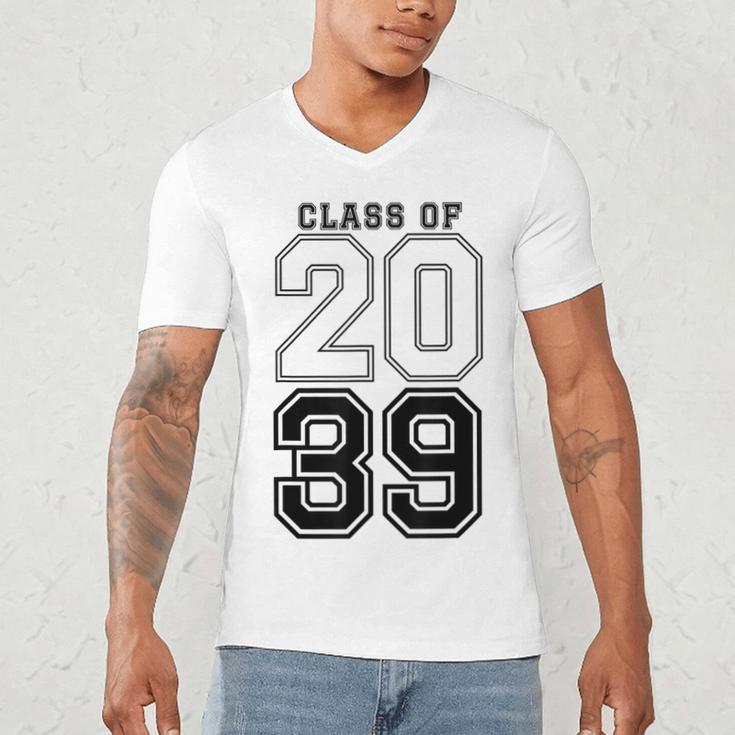 Class Of 2039 Blue Graduation Senior Student Tee Men's V-Neck T-Shirt