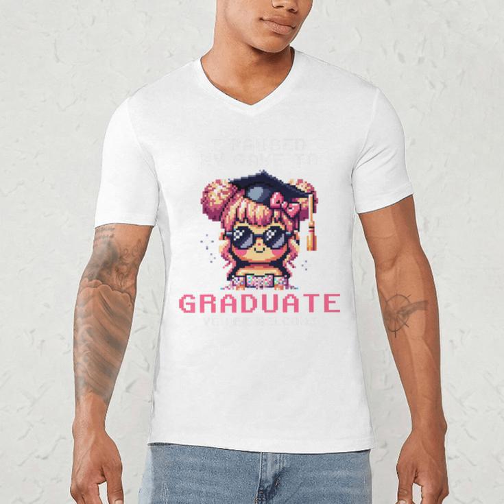Classic I'm From The 1900s Retro Games Graduating Girl Premium Men's V-Neck T-Shirt Classic I'm From The 1900s Retro Games Graduating Girl Premium Men's V-Neck T-Shirt