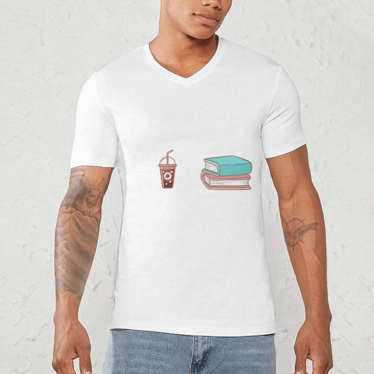 Coffee And Books Men's V-Neck T-Shirt Coffee And Books Men's V-Neck T-Shirt