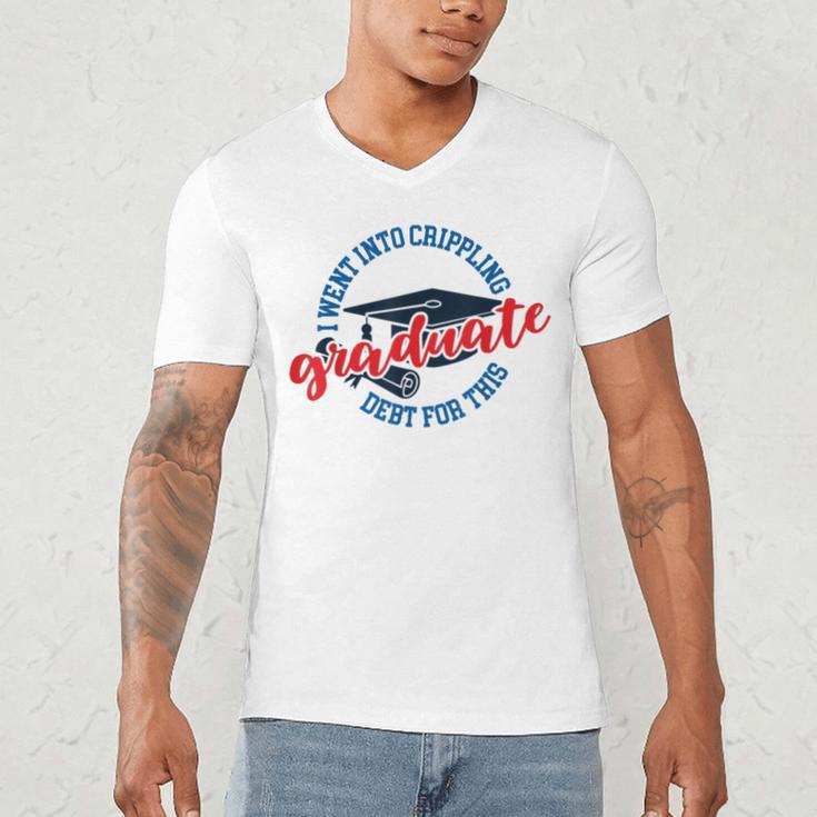 College University School Graduation Debt Loan Men's V-Neck T-Shirt