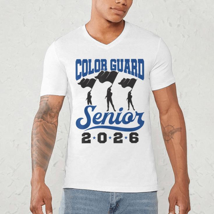 Color Guard Senior 2026 Flags Marching Band Graduation Grad Men's V-Neck T-Shirt
