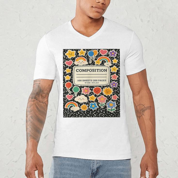 Composition Notebook Costume Teacher Matching Halloween Book Men's V-Neck T-Shirt Composition Notebook Costume Teacher Matching Halloween Book Men's V-Neck T-Shirt