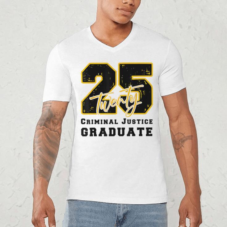 Criminal Justice Graduate Graduated Class Of 2025 Graduation Men's V-Neck T-Shirt