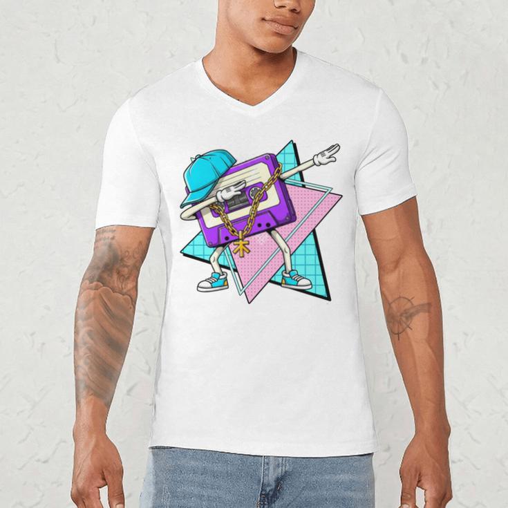 Dabbing Cassette Tape 70s 80s 80s Outfit Nostalgia Men's V-Neck T-Shirt Dabbing Cassette Tape 70s 80s 80s Outfit Nostalgia Men's V-Neck T-Shirt