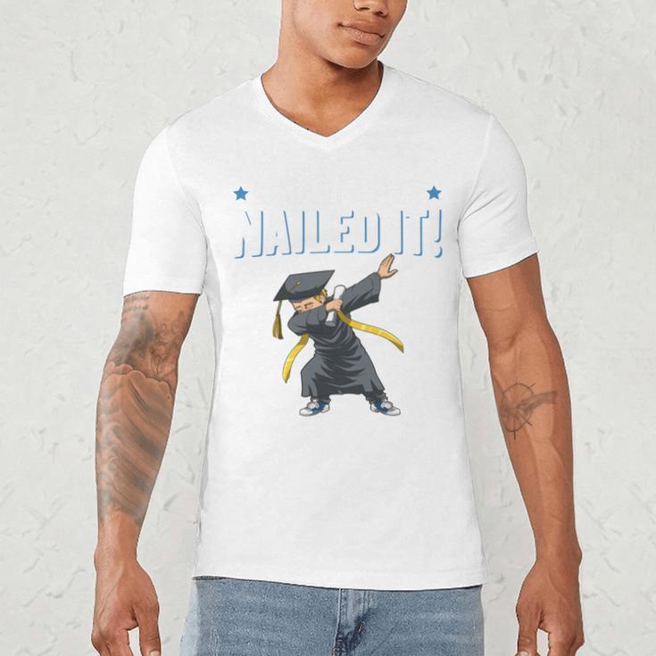 Dabbing Graduation Class Of 2025 Boy Kindergarten Nailed It Men's V-Neck T-Shirt