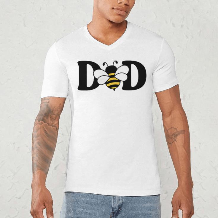 Dad Bee Cute Beekeeping 1st Birthday Matching Family Dada Men's V-Neck T-Shirt Dad Bee Cute Beekeeping 1st Birthday Matching Family Dada Men's V-Neck T-Shirt