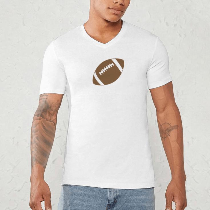 Dad Of The Birthday Boy Football Lover First Birthday Party Men's V-Neck T-Shirt
