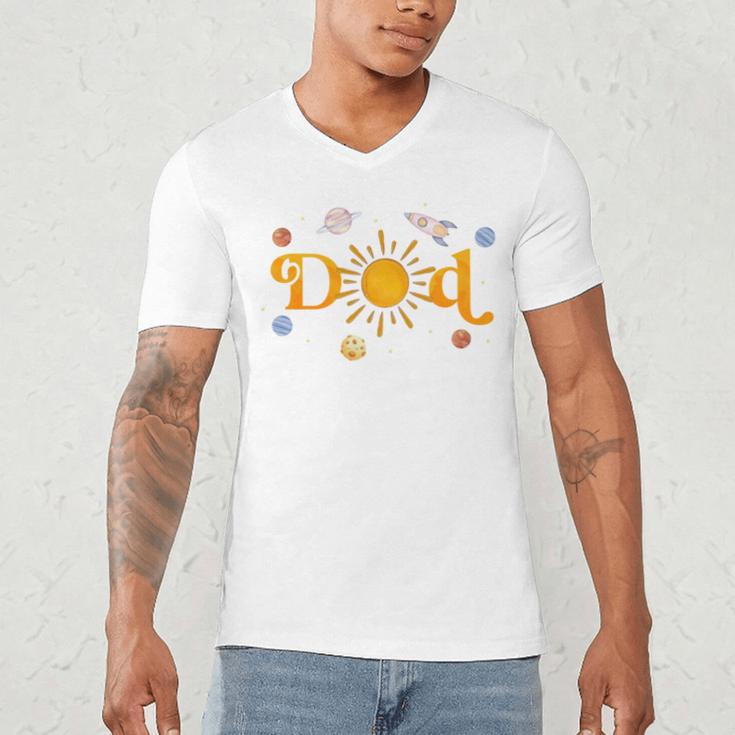 Dad Of The Birthday First Trip Around The Sun Bday Boy Men's V-Neck T-Shirt