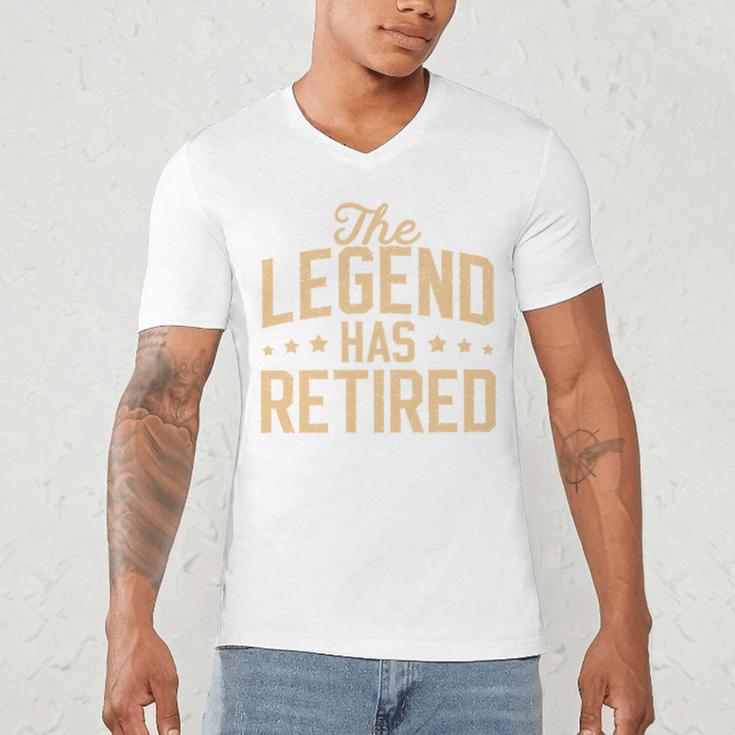 Dad Grandpa Retirement The Legend Has Retired 2026 Men Men's V-Neck T-Shirt
