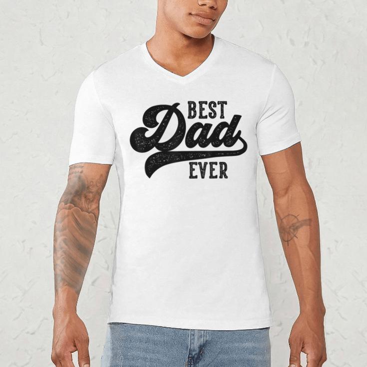 Dad From Kids Best Dad Ever Father's Day Men's V-Neck T-Shirt
