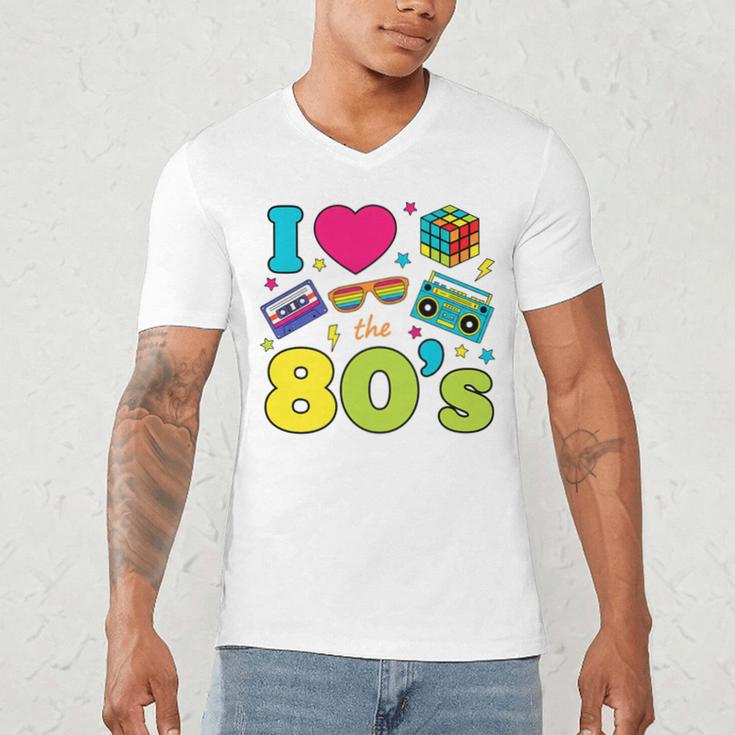 Dad I Love The 80's Retro 80s Nostalgia For Dad Premium Tri-Blend Men's V-Neck T-Shirt Dad I Love The 80's Retro 80s Nostalgia For Dad Premium Tri-Blend Men's V-Neck T-Shirt