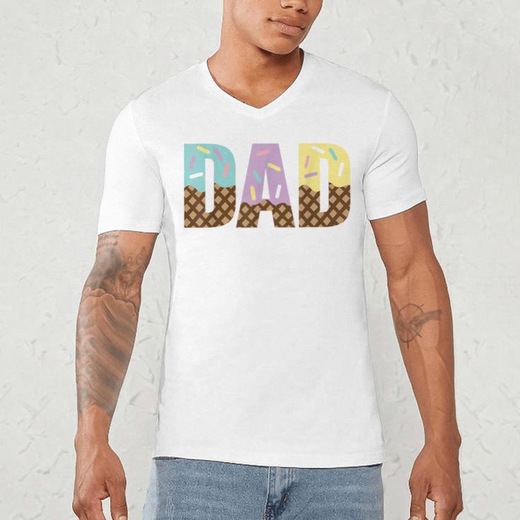 Dad Of The Sweet One Ice Cream 1st First Family Father's Day Men's V-Neck T-Shirt
