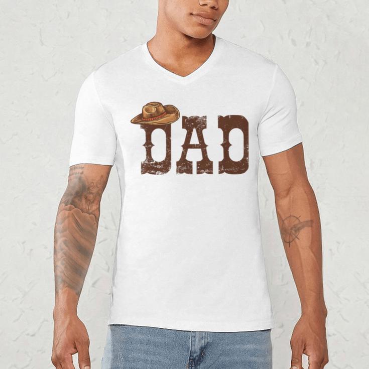 Dad Western Family Matching Birthday Cowboy Cowgirl Men's V-Neck T-Shirt