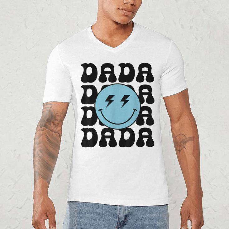 Dada One Happy Dude 1st Birthday Family Matching Men's V-Neck T-Shirt Dada One Happy Dude 1st Birthday Family Matching Men's V-Neck T-Shirt