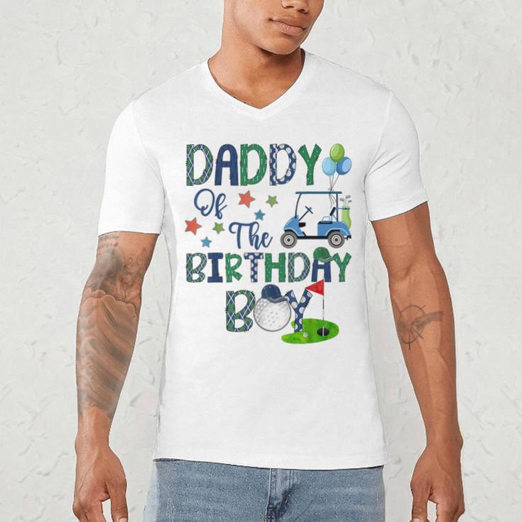 Daddy Of The Birthday Boy Hole In One Golf Lover Men's V-Neck T-Shirt