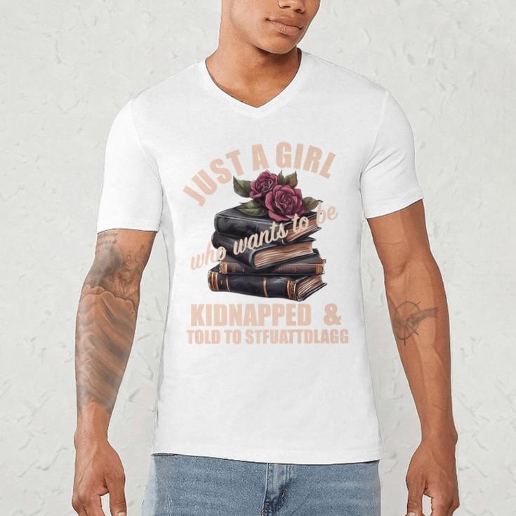 Dark Romance Women Told To STFUATTDLAGG Smutt Book Merch Premium Men's V-Neck T-Shirt