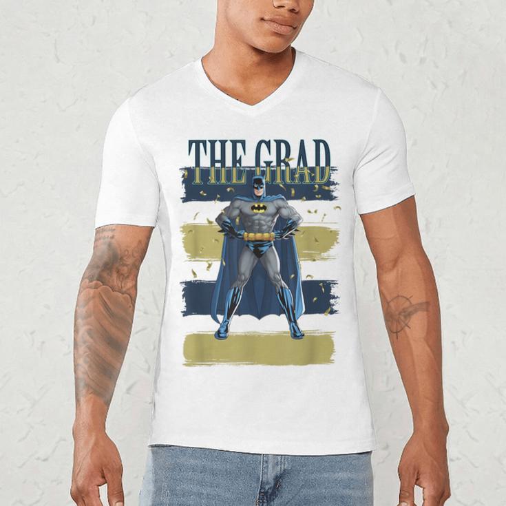 DC Comics Graduation Batman The Grad Power Stance Men's V-Neck T-Shirt
