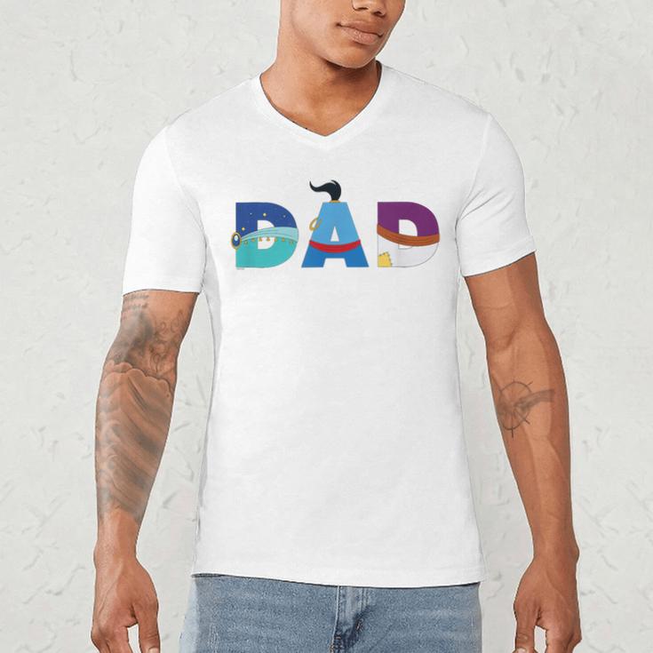 Disney Aladdin Jasmine Genie Father’s Day Birthday Dad Men's V-Neck T-Shirt