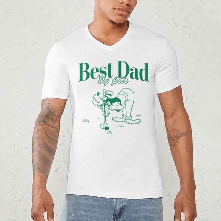 Disney Mickey & Friends Father's Day Best Dad Goofy Big Logo Men's V-Neck T-Shirt