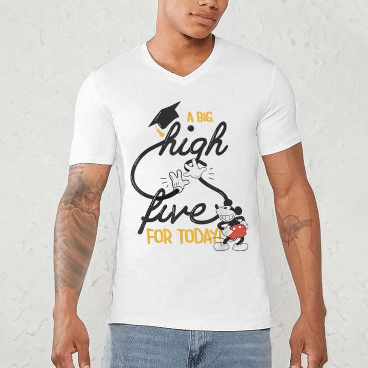 Disney Mickey Mouse A Big High Five For Today Graduation Men's V-Neck T-Shirt