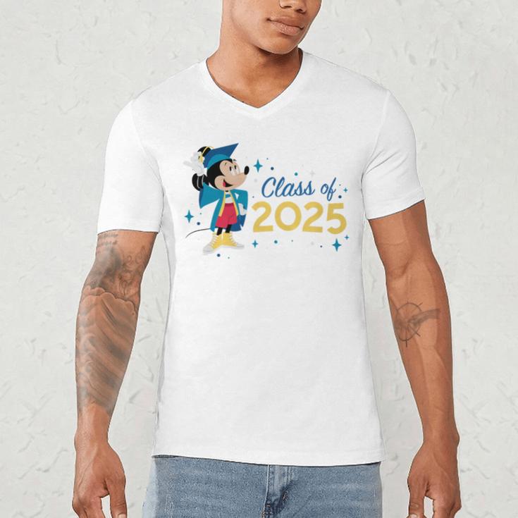 Disney Mickey Mouse Cap & Gown '25 Graduation Class Of 2025 Premium Tri-Blend Men's V-Neck T-Shirt