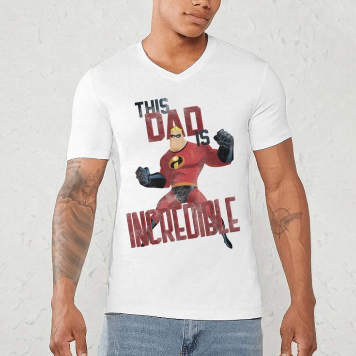 Disney Pixar The Incredibles Father's Day Incredible Dad Men's V-Neck T-Shirt