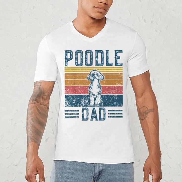 Dog Dad Vintage Poodle Dad Men's V-Neck T-Shirt