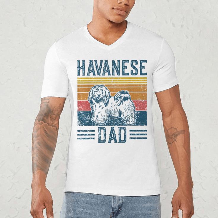 Dog Havanese Dad Vintage Havanese Dad Men's V-Neck T-Shirt