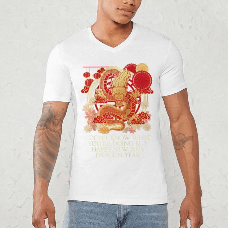 I Dont Know What Youre Doing Chinese New Year Introvert Raglan Baseball Tee Men's V-Neck T-Shirt
