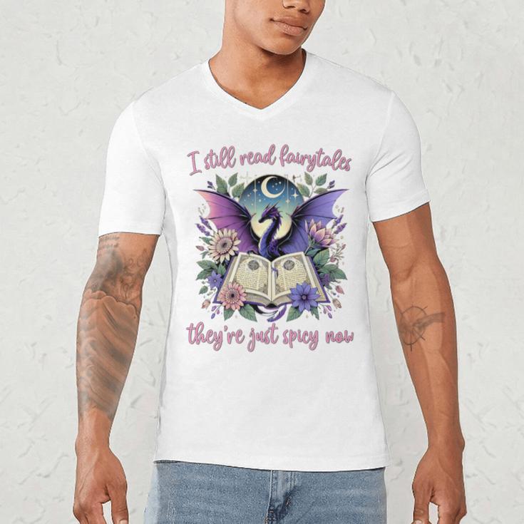 Dragon Bookish Romantasy Smut Merch Spicy Book Lover Premium Men's V-Neck T-Shirt Dragon Bookish Romantasy Smut Merch Spicy Book Lover Premium Men's V-Neck T-Shirt