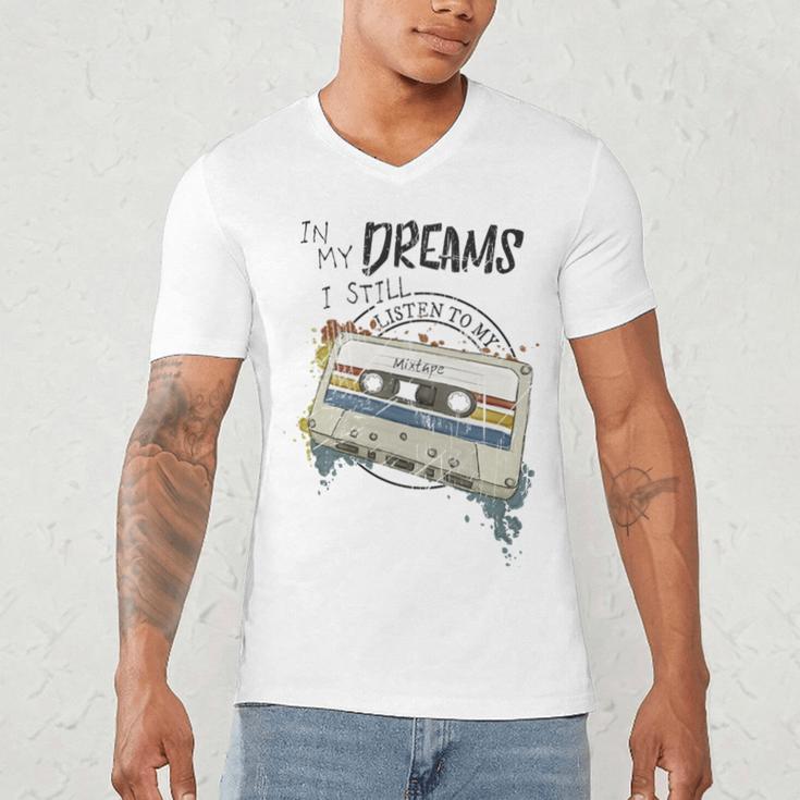 Dreams Of Music Mixtapes Retro Cassette Lifestyle Nostalgia Premium Tri-Blend Men's V-Neck T-Shirt