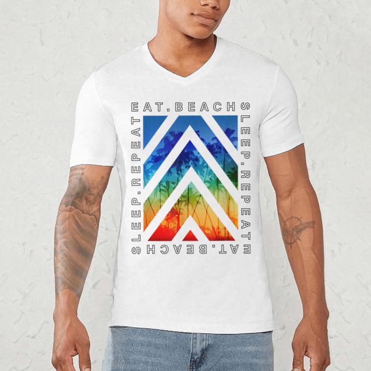 Eat Beach Sleep Repeat Summer Vacation Graduation Tees Men Women Kids Men's V-Neck T-Shirt